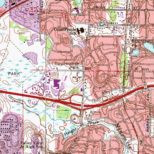 Topographic Map of Countryside Park, MN