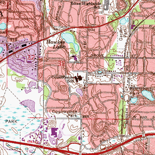 Topographic Map of Countryside Elementary School, MN