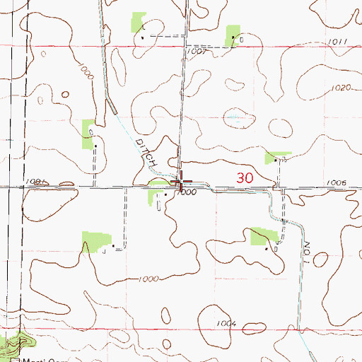 Topographic Map of County Ditch Number One, MN