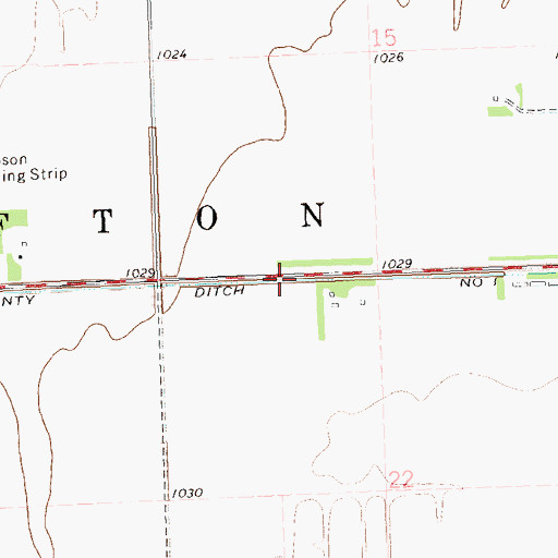 Topographic Map of County Ditch Number One, MN