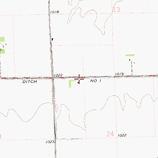 Topographic Map of County Ditch Number One, MN