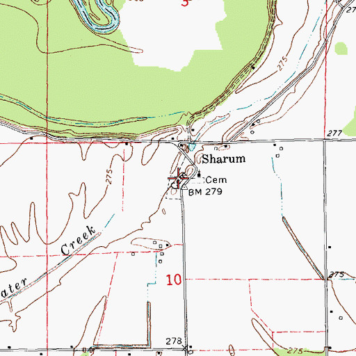 Topographic Map of Liberty Cemetery, AR