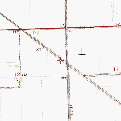 Topographic Map of County Ditch Number One, MN
