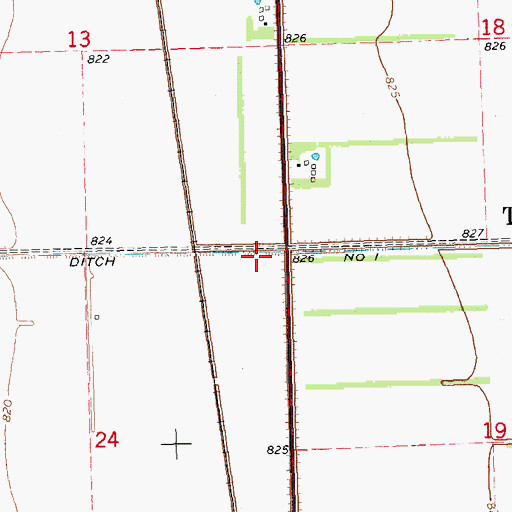 Topographic Map of County Ditch Number One, MN