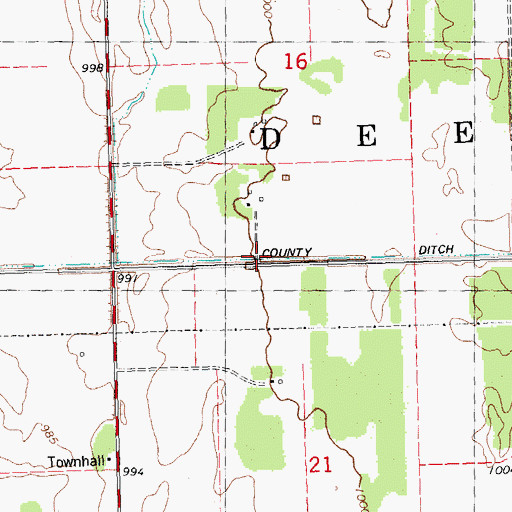 Topographic Map of County Ditch Number Ten, MN