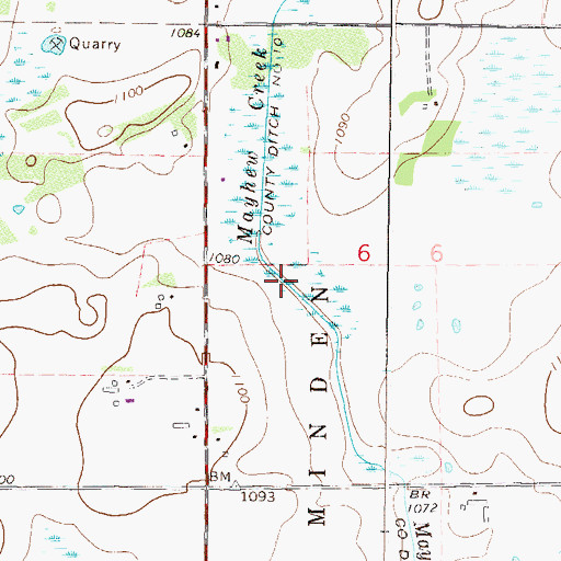 Topographic Map of County Ditch Number Ten, MN