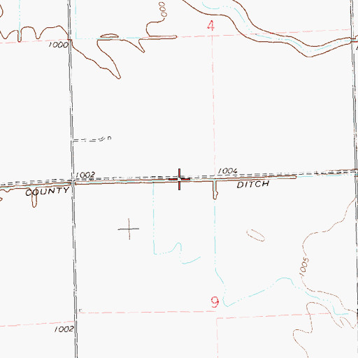 Topographic Map of County Ditch Number Ten, MN