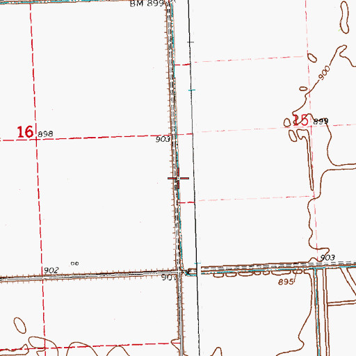 Topographic Map of County Ditch Number Ten, MN
