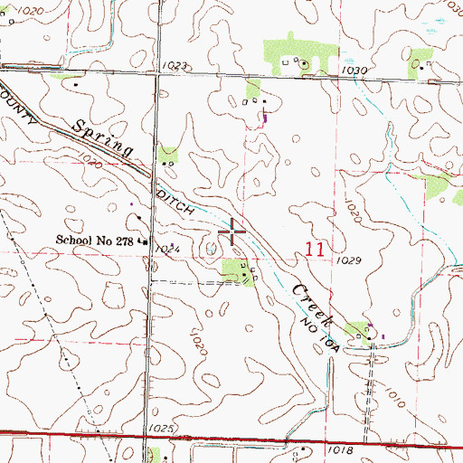 Topographic Map of County Ditch Number Ten A, MN