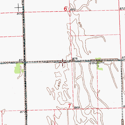 Topographic Map of County Ditch Number One Hundred Four, MN