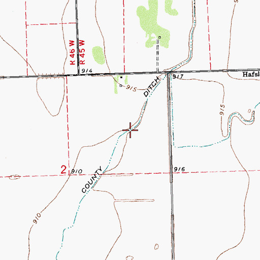 Topographic Map of County Ditch Number One Hundred Six, MN