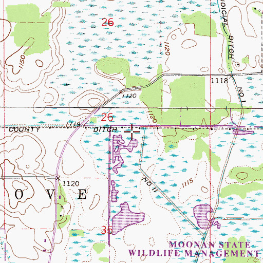 Topographic Map of County Ditch Number Eleven, MN