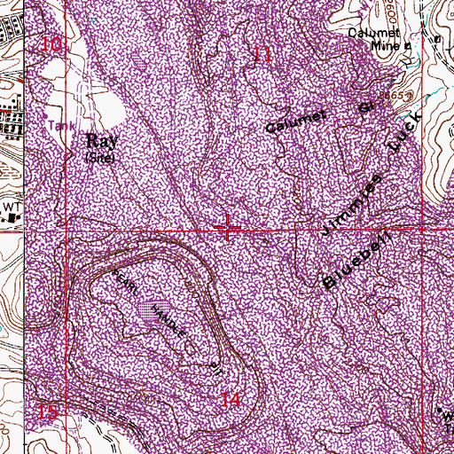 Topographic Map of Jimmie Luck Gulch, AZ