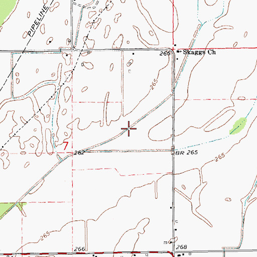 Topographic Map of Overcup Lateral, AR