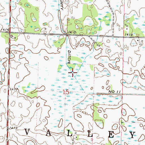 Topographic Map of County Ditch Number Eleven, MN