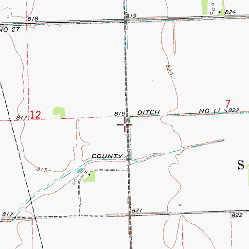 Topographic Map of County Ditch Number Eleven, MN