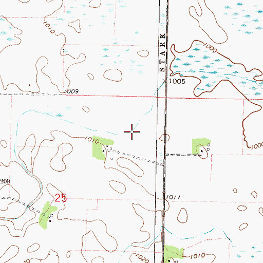 Topographic Map of County Ditch Number Eleven, MN