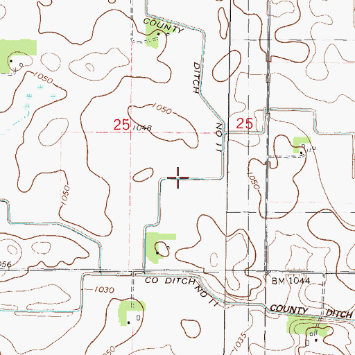 Topographic Map of County Ditch Number Eleven, MN