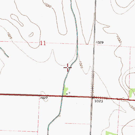 Topographic Map of County Ditch Number Eleven, MN