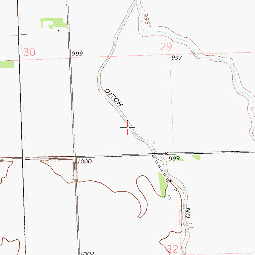 Topographic Map of County Ditch Number Eleven, MN