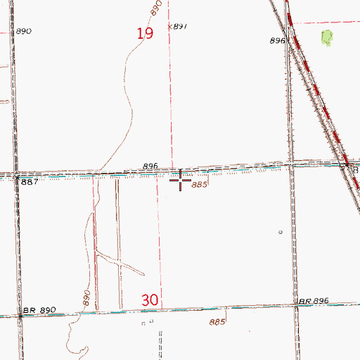 Topographic Map of County Ditch Number One Hundred Nineteen, MN