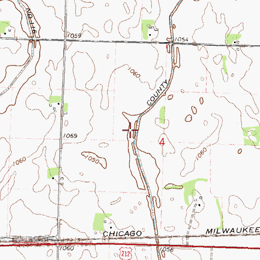 Topographic Map of County Ditch Number One Hundred Nineteen, MN