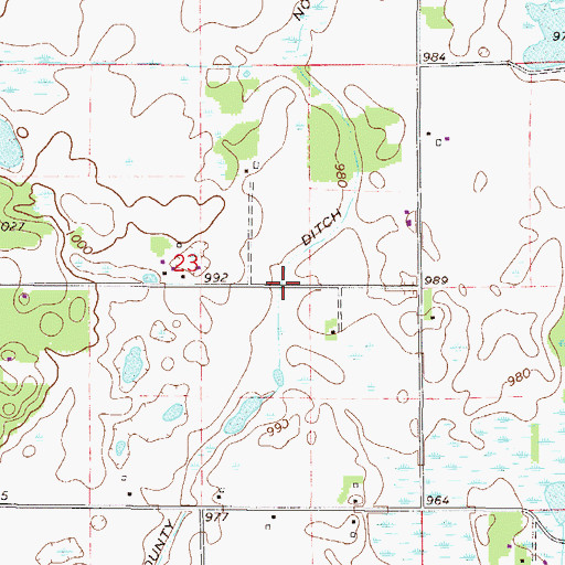 Topographic Map of County Ditch Number Twelve, MN