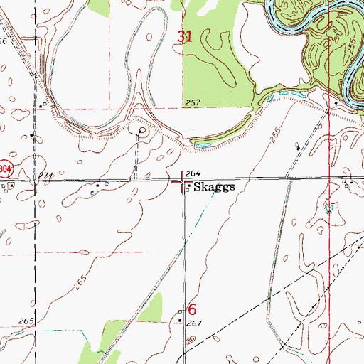 Topographic Map of Skaggs Baptist Church (historical), AR