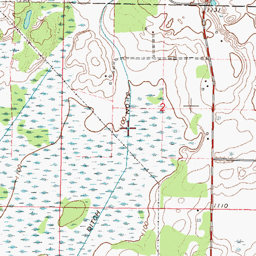 Topographic Map of County Ditch Number Twelve, MN