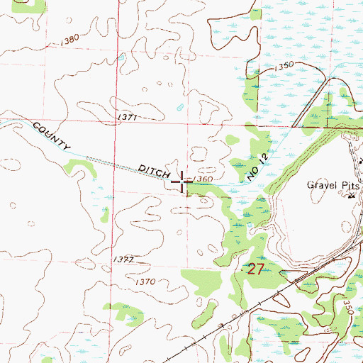 Topographic Map of County Ditch Number Twelve, MN