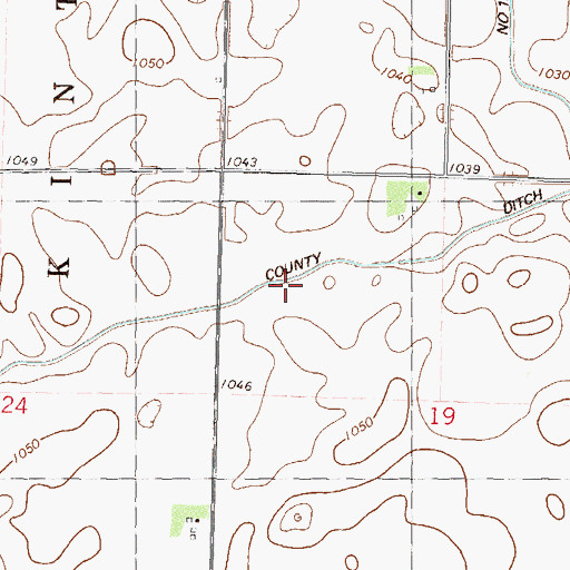 Topographic Map of County Ditch Number Twelve, MN