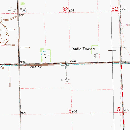 Topographic Map of County Ditch Number Twelve, MN