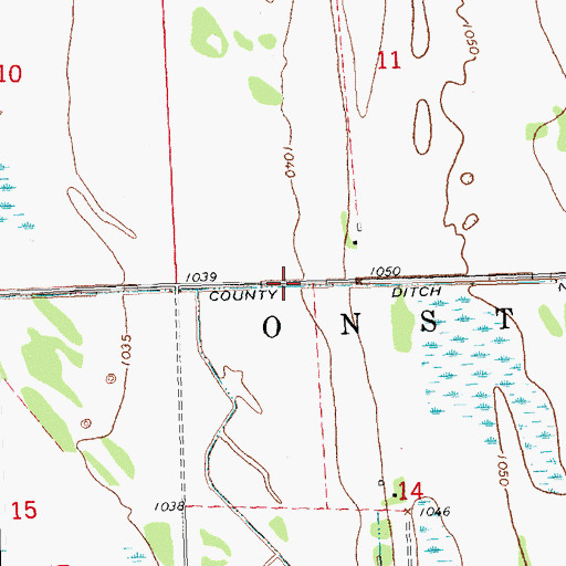 Topographic Map of County Ditch Number One Hundred Twentynine, MN