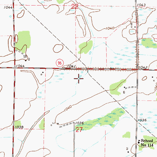 Topographic Map of County Ditch Number Thirteen, MN