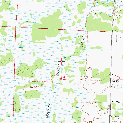 Topographic Map of County Ditch Number Thirteen, MN