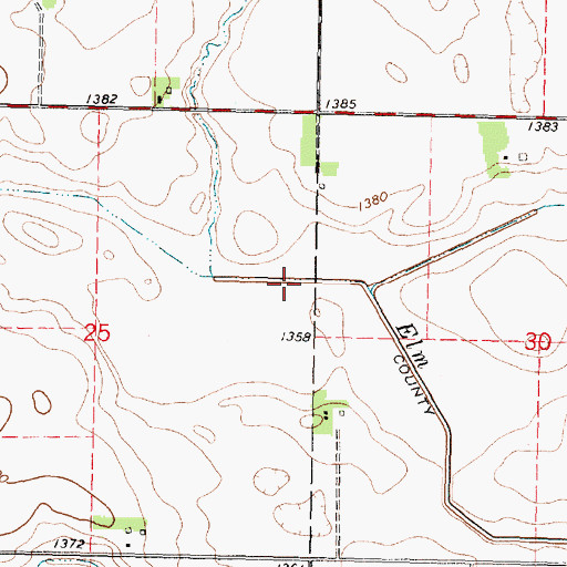 Topographic Map of County Ditch Number Thirteen, MN