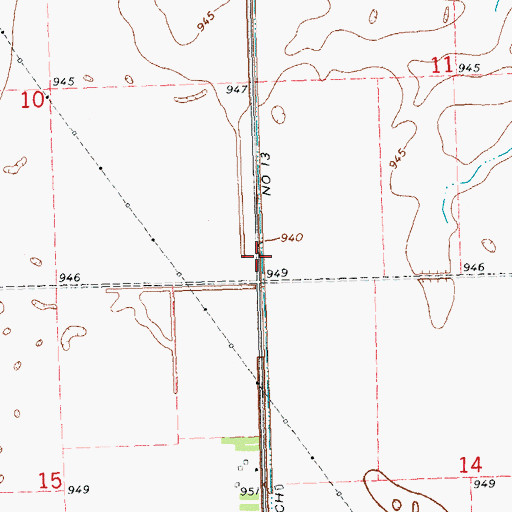 Topographic Map of County Ditch Number Thirteen, MN