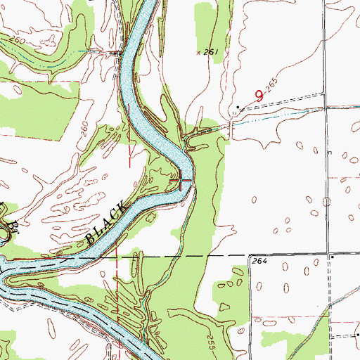 Topographic Map of Stacy Bend, AR