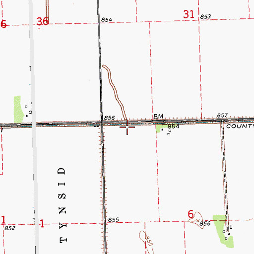 Topographic Map of County Ditch Number One Hundred Thirtyone, MN