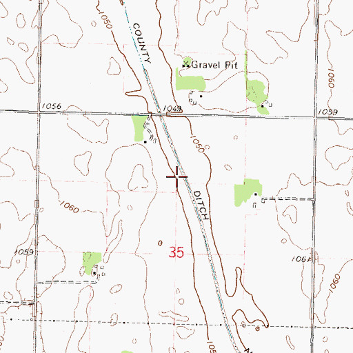 Topographic Map of County Ditch Number One Hundred Thirtyeight, MN