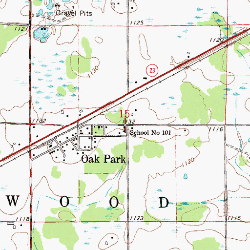 Topographic Map of County Ditch Number Fourteen, MN