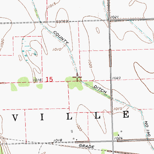 Topographic Map of County Ditch Number One Hundred Forty, MN