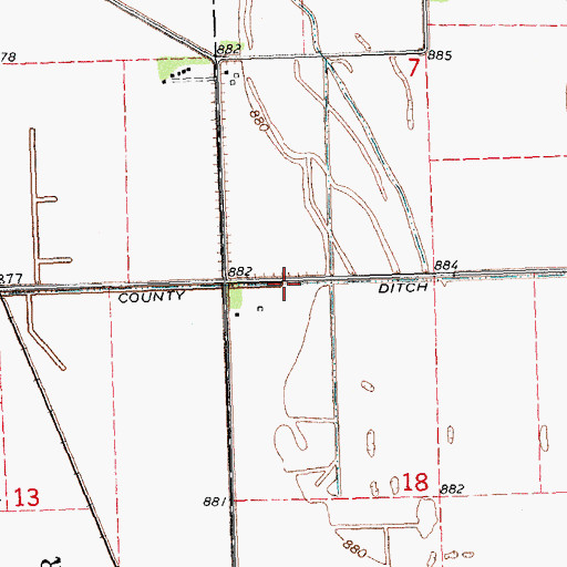 Topographic Map of County Ditch Number One Hundred Fortythree, MN