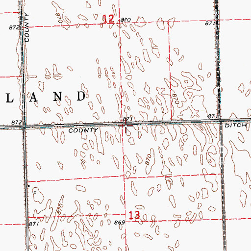 Topographic Map of County Ditch Number One Hundred Fortyeight, MN