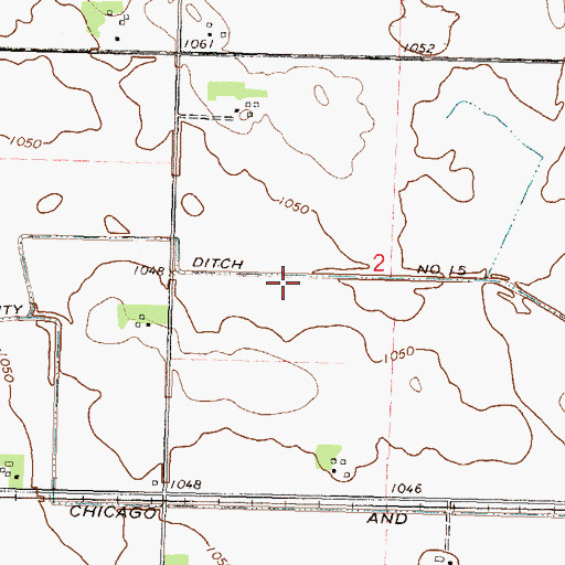 Topographic Map of County Ditch Number Fifteen, MN