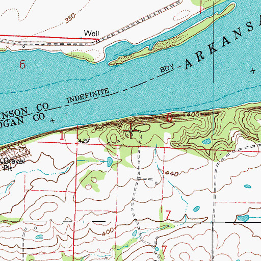 Topographic Map of Scranton Gas Field, AR