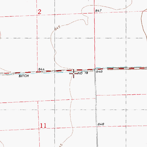 Topographic Map of County Ditch Number Sixteen, MN