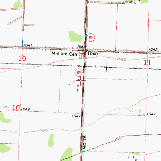 Topographic Map of County Ditch Number Sixteen, MN