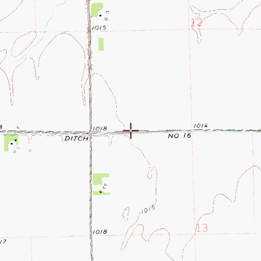 Topographic Map of County Ditch Number Sixteen, MN