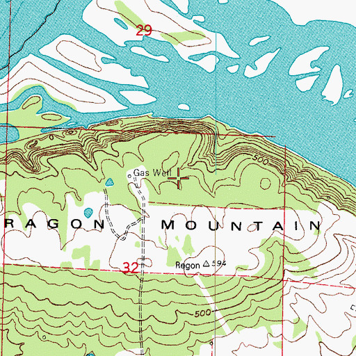 Topographic Map of Spadra Gas Field, AR